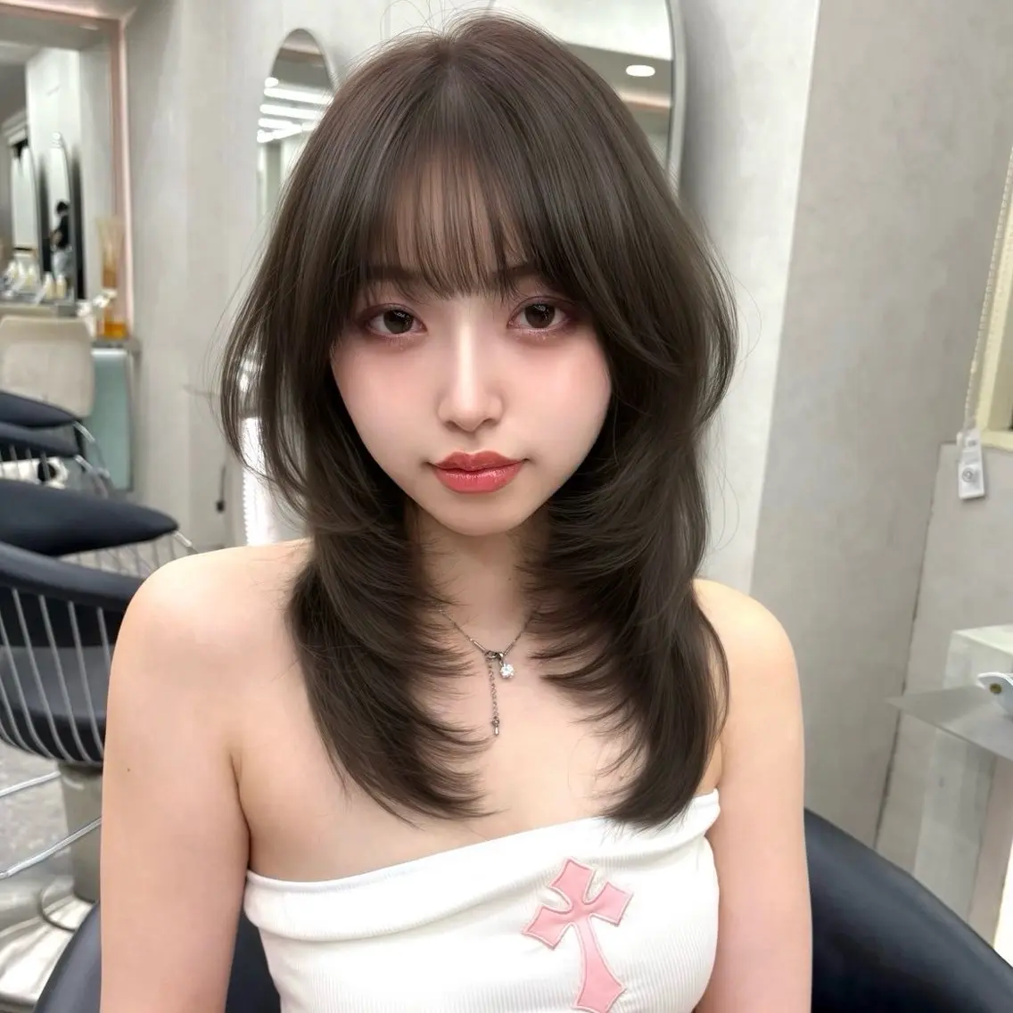 セミロング カラー 透明感カラー/ りおのヘアスタイル