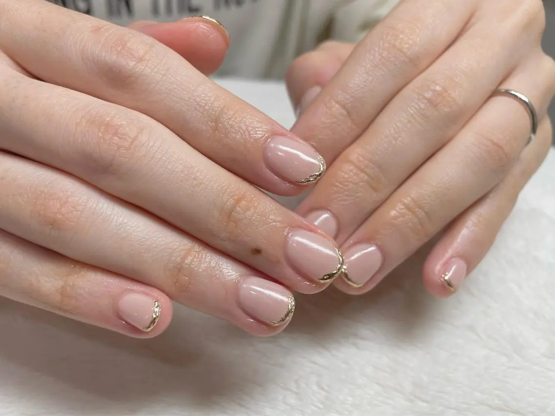 ネイル フレンチネイル ミラーネイル riri-nail Rie Endoのネイルデザイン