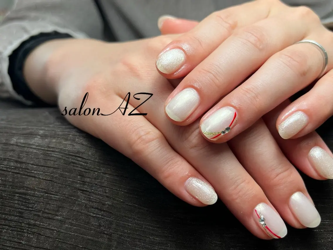 ネイル 長さ出し フットネイル フレンチネイル マグネットネイル ニュアンスネイル ハンドネイル salon AZのネイルデザイン