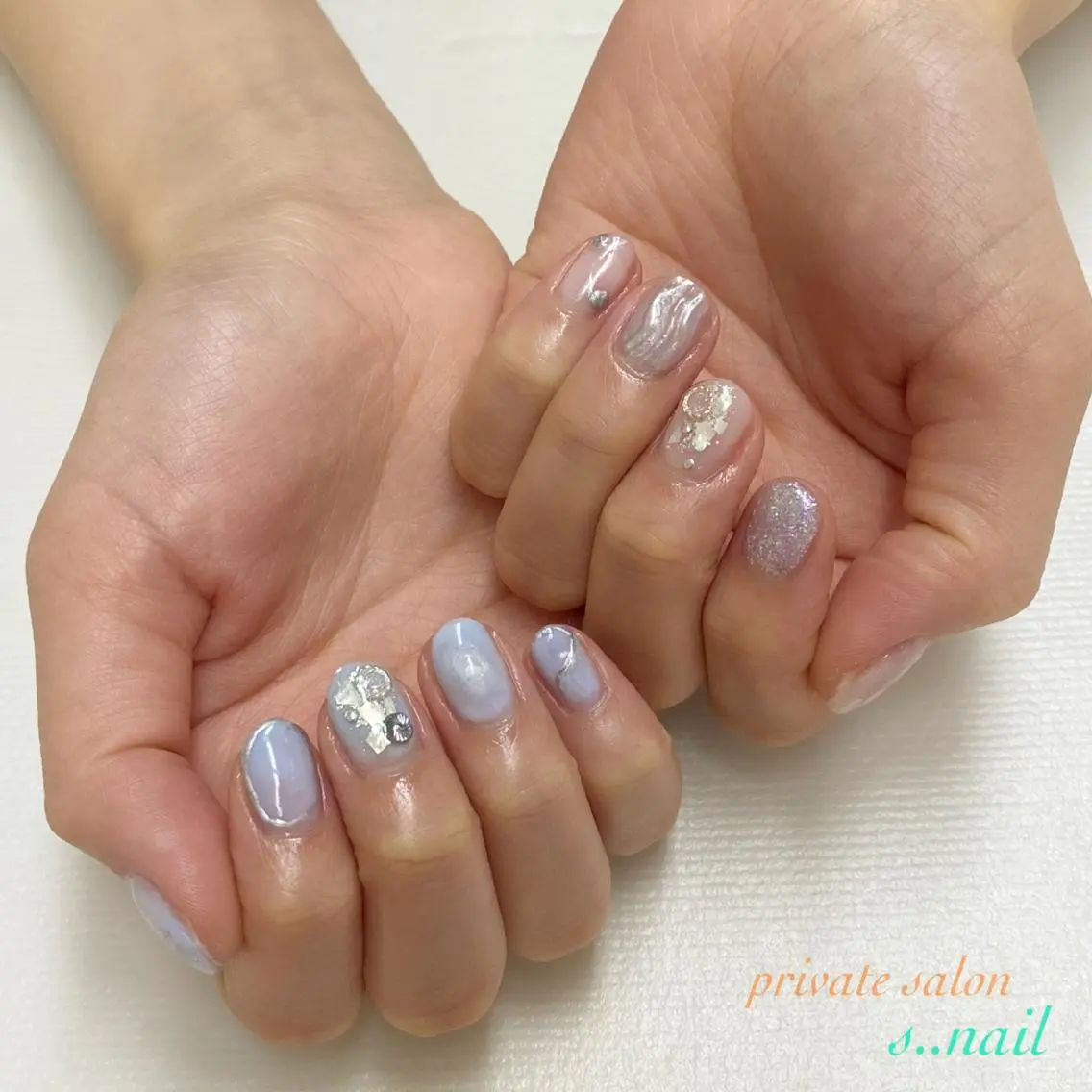 ネイル ブルー ハンドネイル フットネイル s..nail / MORITAのネイルデザイン