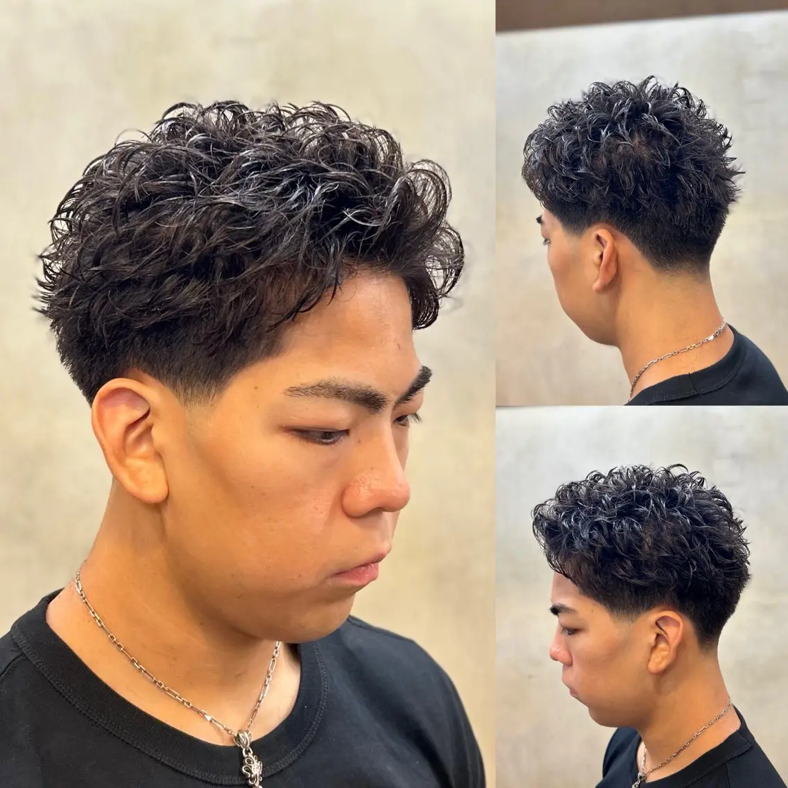 ショート パーマ メンズ カット パーマ トミモト アユムのヘアスタイル
