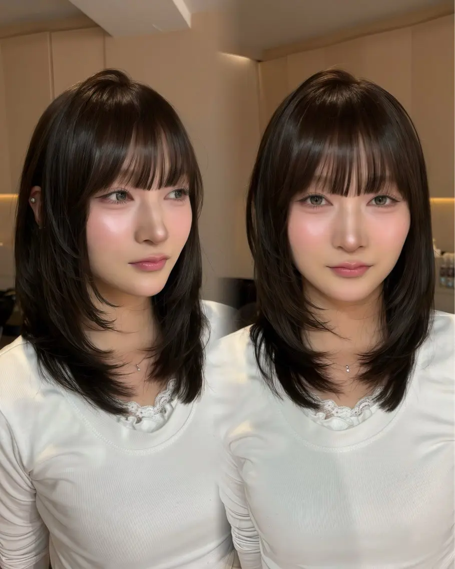 セミロング カラー カット ヘアカラー トリートメント ヘッドスパ ヘアセット 似合わせレイヤー✨️ RIEのヘアスタイル