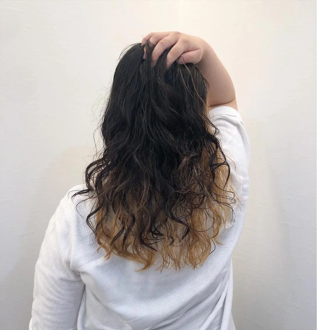 パーマ ツノガイ エリのヘアスタイル