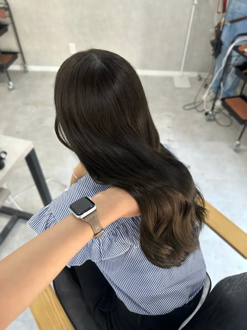 ロング カラー カット ヘアカラー Rinka/梅田/ 透け感カラー🤎のヘアスタイル