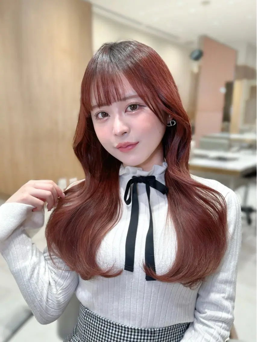 セミロング カラー カット ヘアカラー トリートメント ヘッドスパ ヘアセット 韓国ヘア/レイヤー/ 顔まわり/りょーとのヘアスタイル
