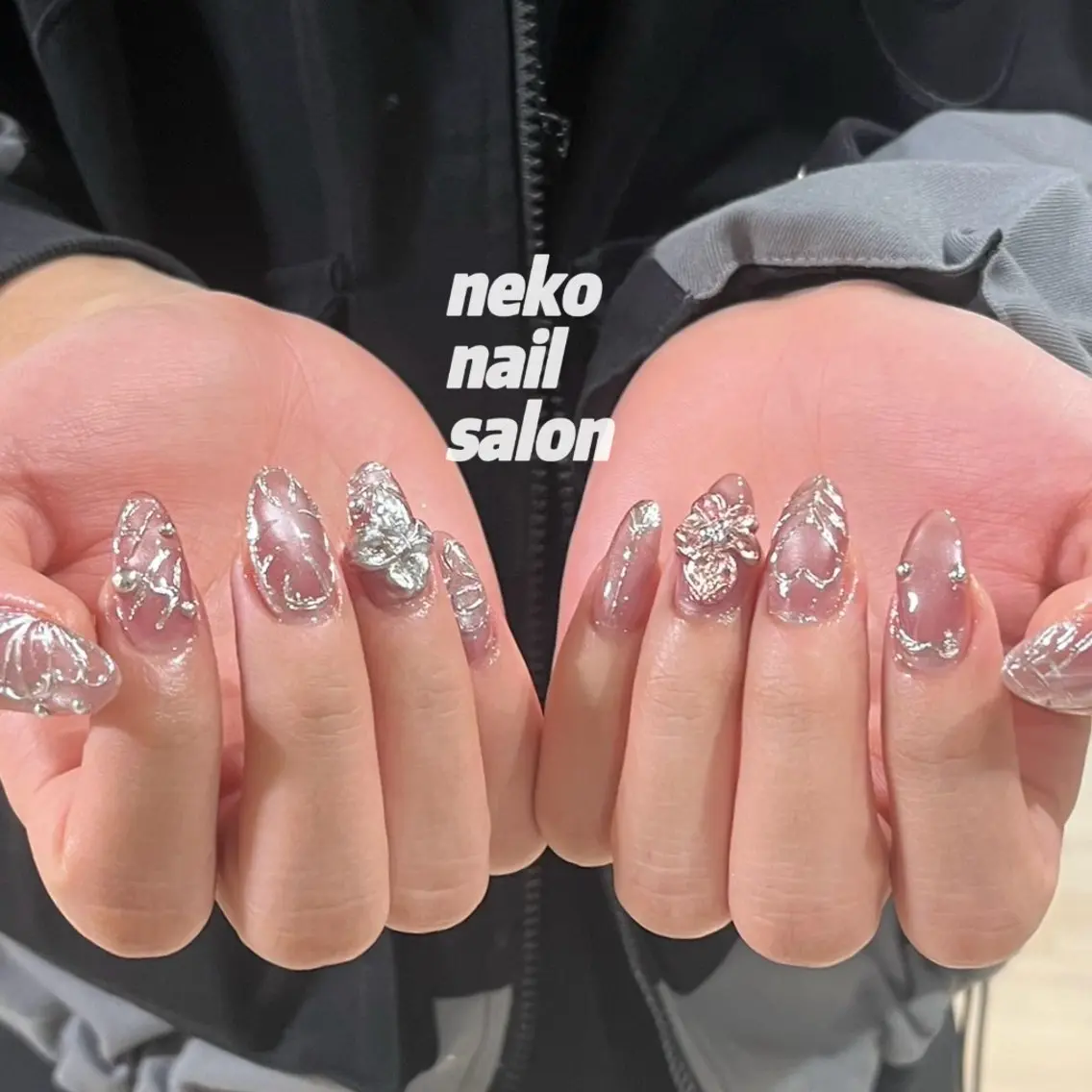 ネイル メンズネイル ミラーネイル ハンドネイル neko nailのネイルデザイン