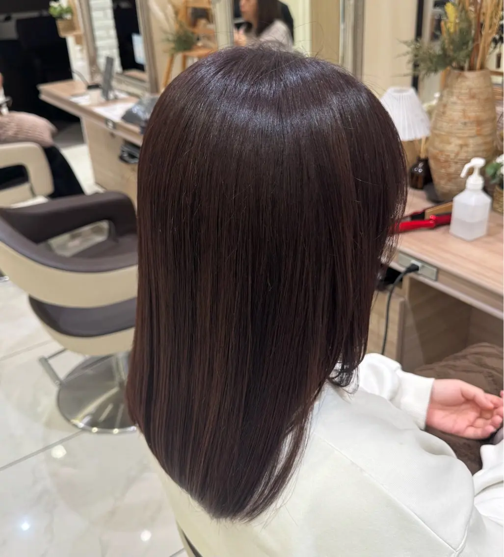 セミロング カラー ブラウンカラー ダークブラウン 寺田 結月のヘアスタイル
