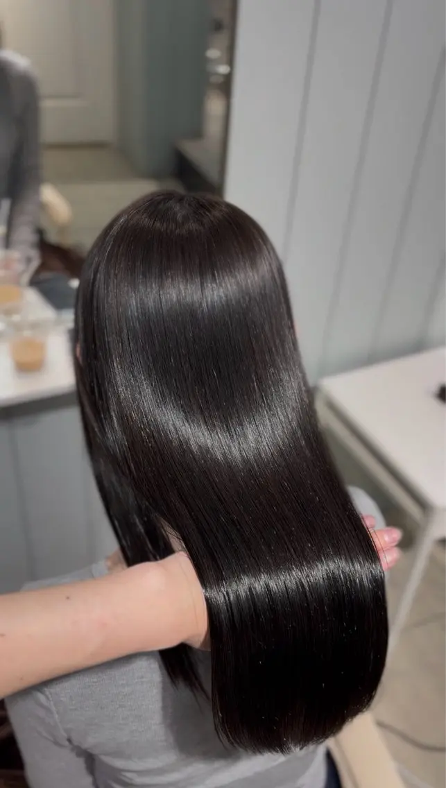 ロング 酸性ストレート カット 縮毛矯正 酸性縮毛矯正/ 顔周りカット/信之介のヘアスタイル