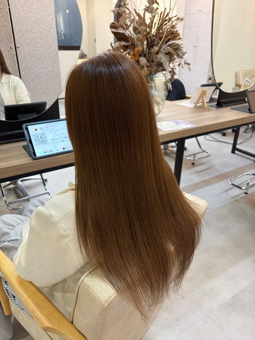 ロング カット 縮毛矯正 髪質改善美髪 矯正/髪質改善カラーのヘアスタイル