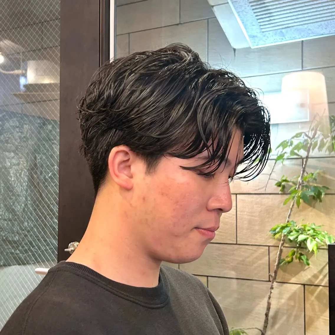 ショート パーマ メンズ センターパート メンズパーマ ショートヘア 🌿ボブ パーマ高橋啓太🌿のヘアスタイル