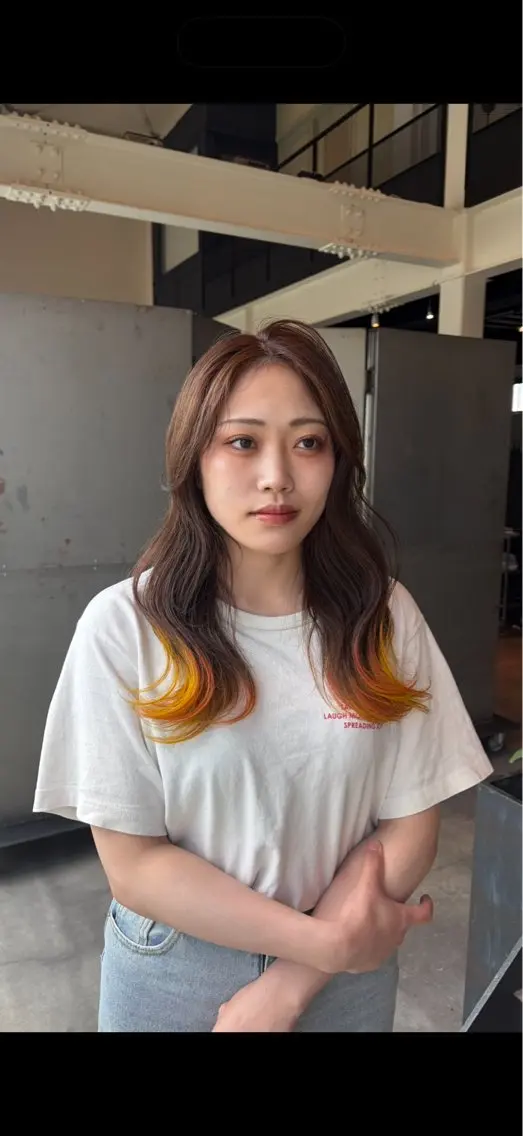 セミロング ヘアカラー 似合わせ艶カラー🎀 /野々市/木曽柚希のヘアスタイル