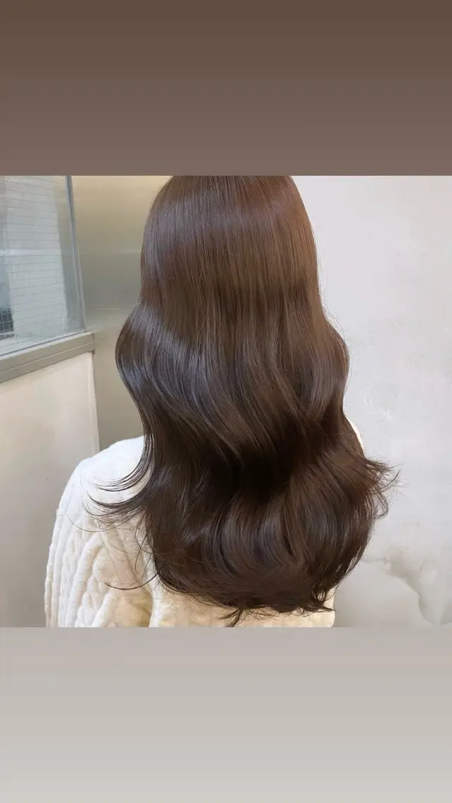 ロング カラー アッシュ ベージュカラー 黒髪 ブルーカラー ブルーブラック カット ヘアカラー トリートメント ヘッドスパ ヘアセット 艶感/韓国風 🤍moeka🤍のヘアスタイル