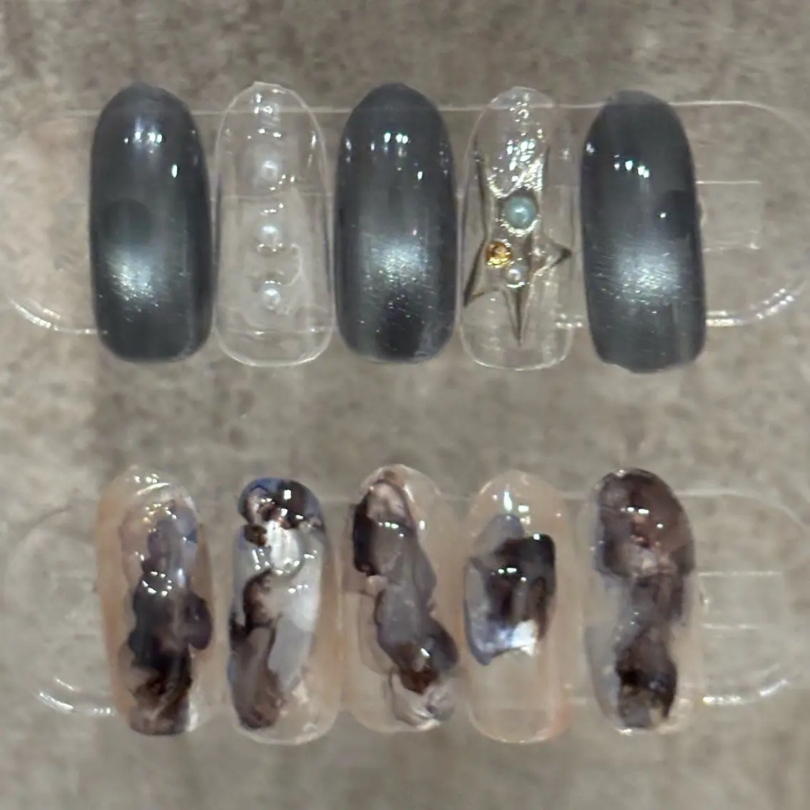 ネイル ジェルネイル パラジェル シンプルネイル paragel★ magnet★AYAのネイルデザイン