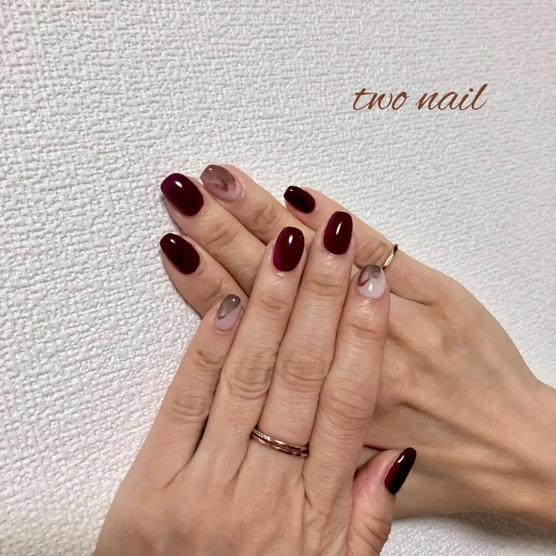 ネイル アートネイル フットネイル ハート マグネットネイル ニュアンスネイル two nailのネイルデザイン