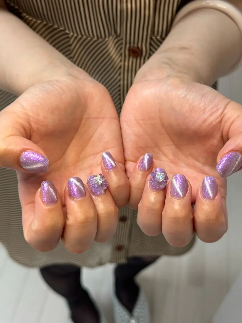 ネイル アートネイル オーロラネイル チークネイル フレンチネイル ガラスフレンチ ハンドネイル 🎀🎀YooLi Nail Salonのネイルデザイン