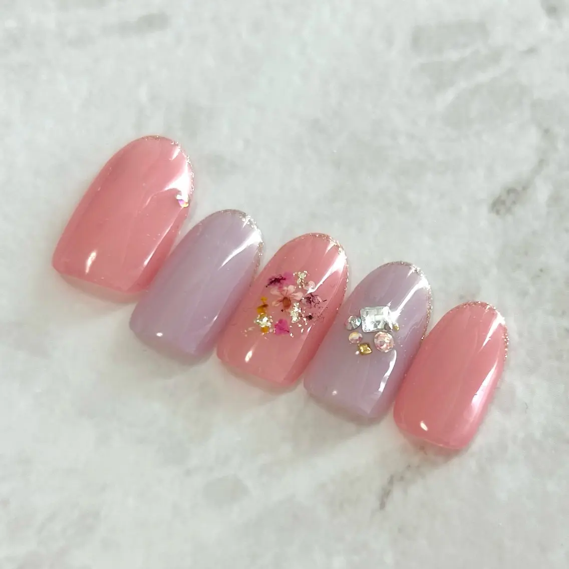 ネイル 桜ネイル フラワーネイル ピンク なが さきのネイルデザイン