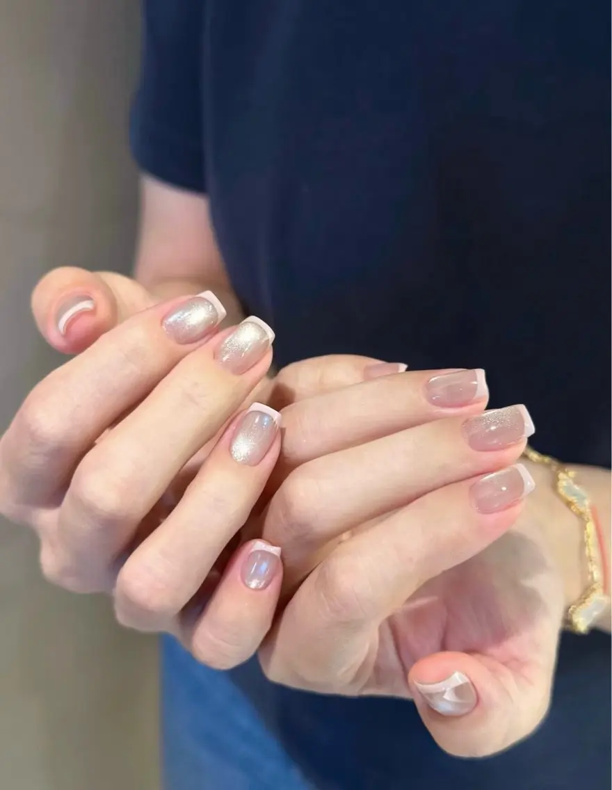 ネイル アートネイル フレンチネイル マグネットネイル ミラーネイル オフィスネイル ハンドネイル Blossom nail_研修のネイルデザイン