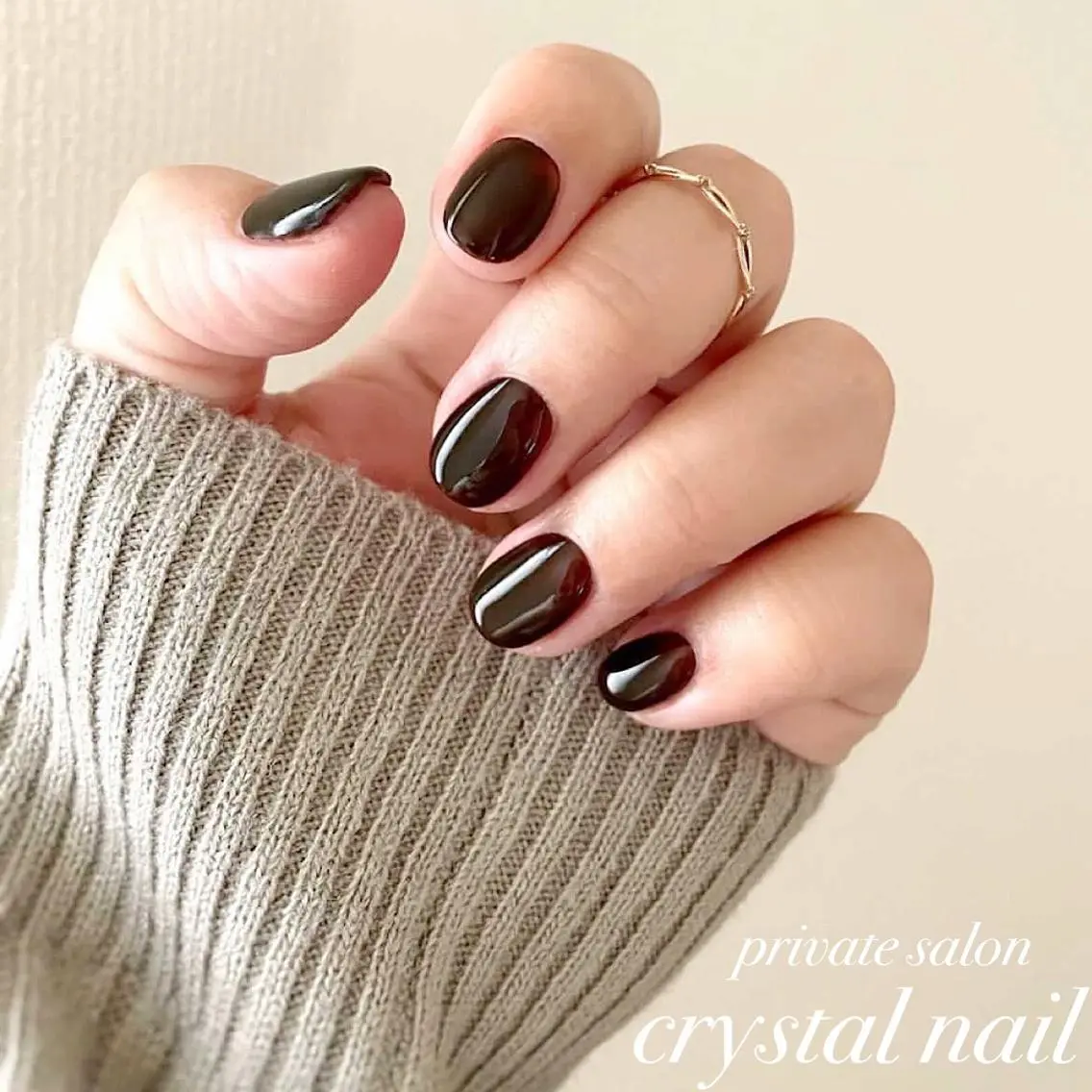 ネイル ブラウン Crystal Nailのネイルデザイン