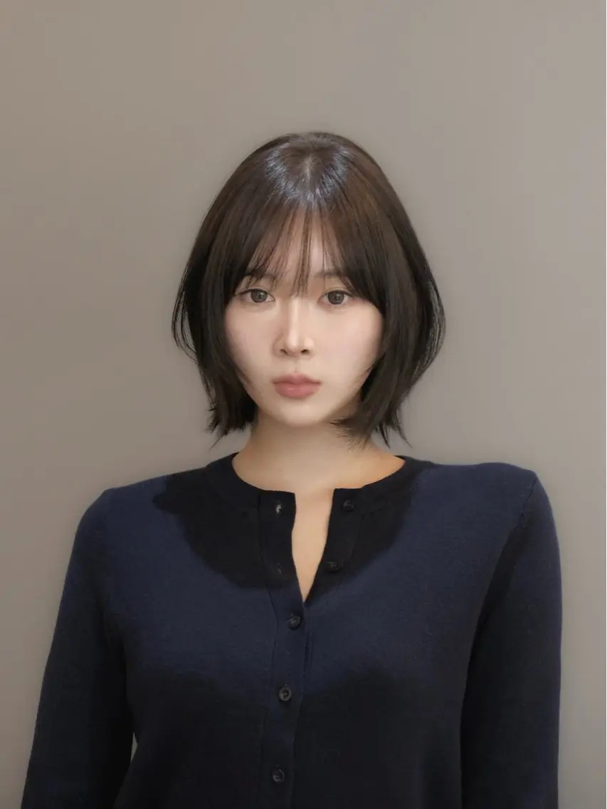 ショート カラー 🫧ミディアムカット 韓国透明感カラー🫧のヘアスタイル