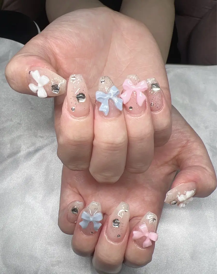 ネイル 長さ出し グラデーション キラキラネイル マグネットネイル ニュアンスネイル ハンドネイル Lee Nails チップ長さだし専門店のネイルデザイン