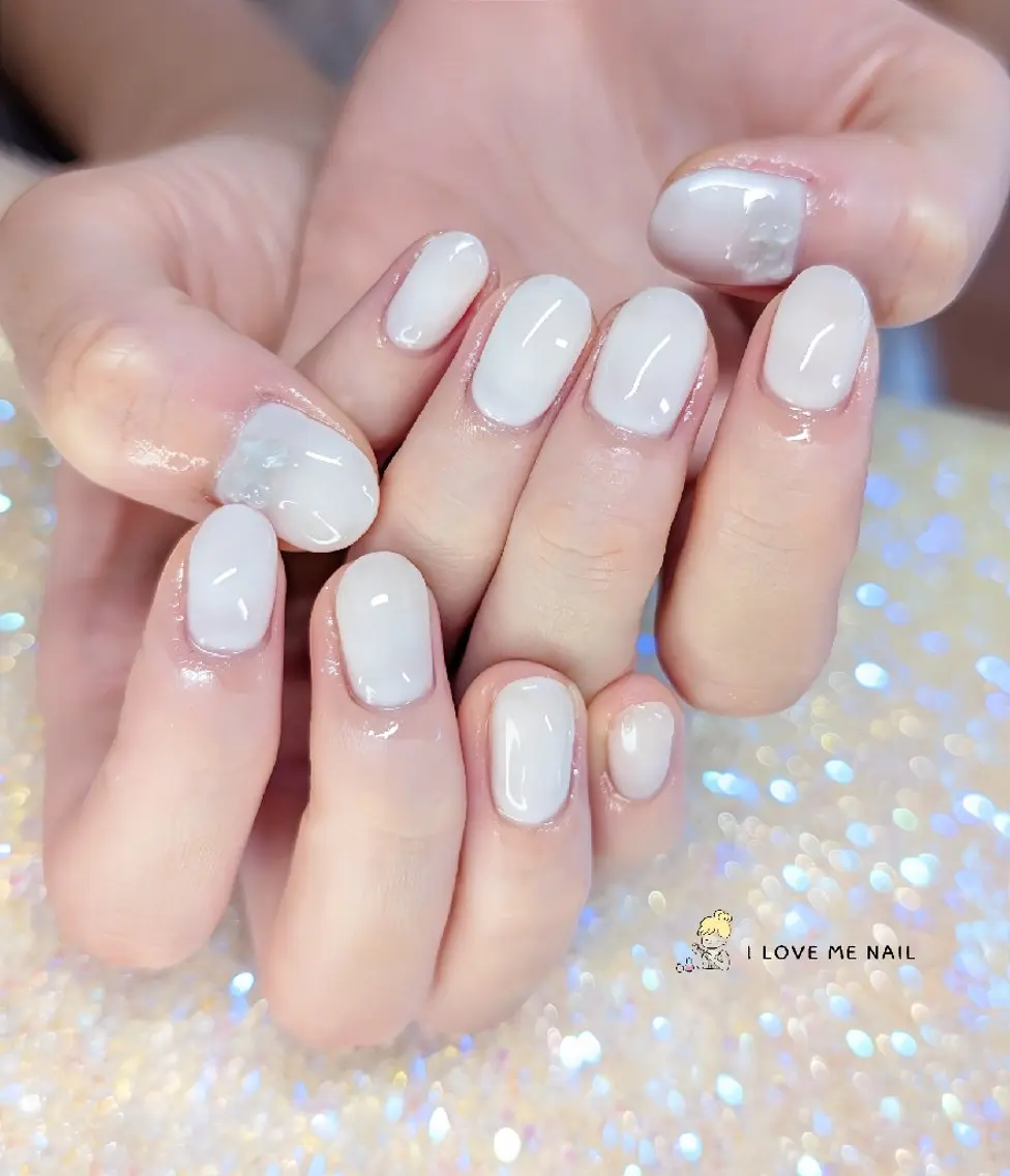 ネイル 長さ出し ハート 韓国ネイル マグネットネイル ニュアンスネイル ハンドネイル I LOVE ME NAIL.｡.:*♡のネイルデザイン