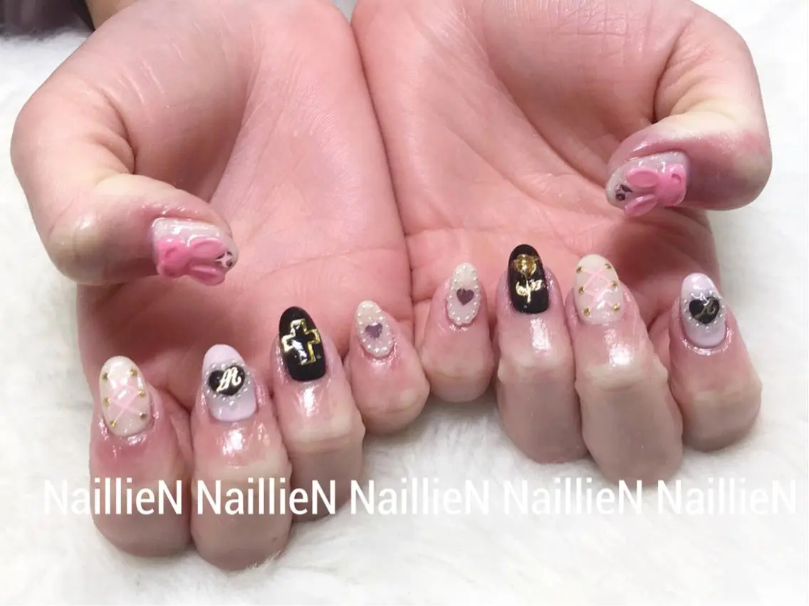 ネイル ガーリー 持ち込み ハンドネイル Nail lieNのネイルデザイン