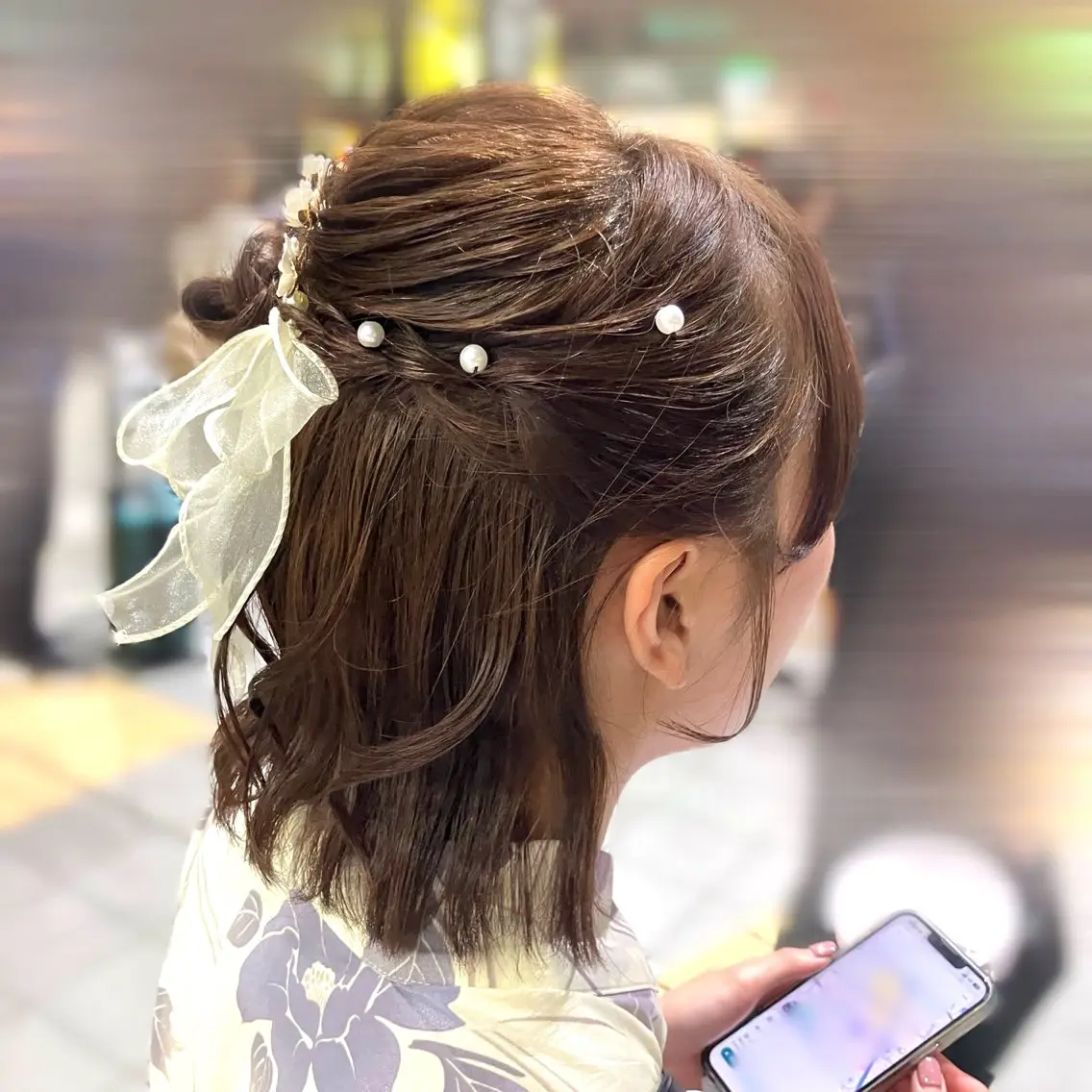 ヘアアレンジ ボブ ヘアセット 熊谷 ひなたのヘアスタイル