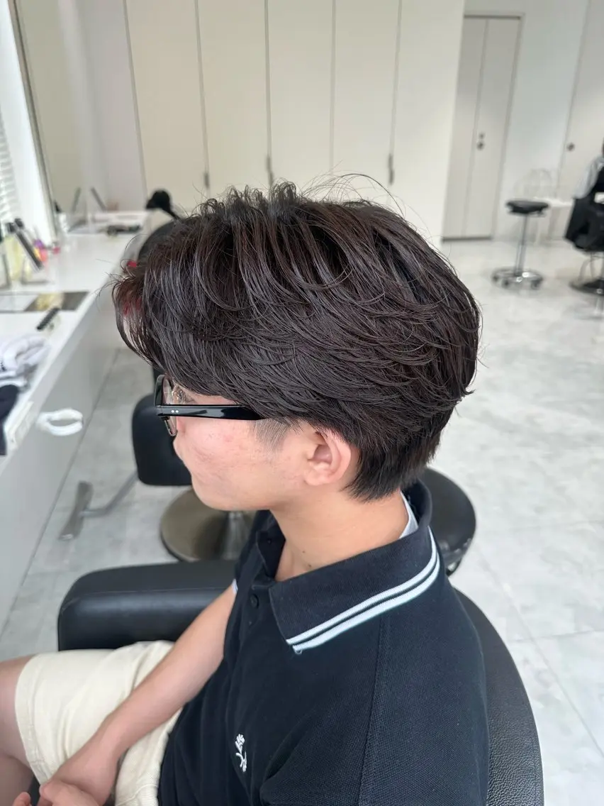ショート パーマ メンズ カット パーマ 🐺韓国風メンズ特化 あさひ🐺のヘアスタイル
