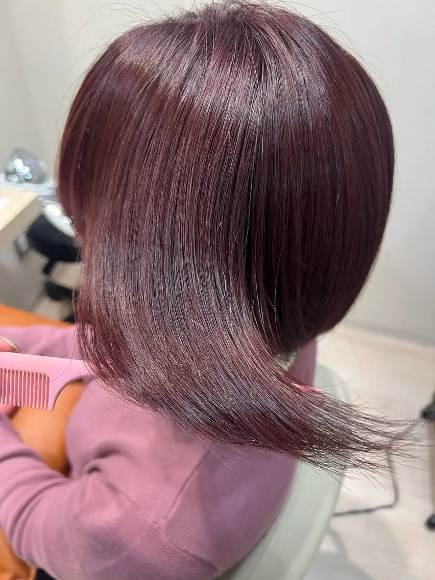 ショート カラー ピンクカラー ピンクパープル パープルカラー カット ヘアカラー トリートメント ✨🌿大人可愛い愛さ れhair🌿✨松本のヘアスタイル