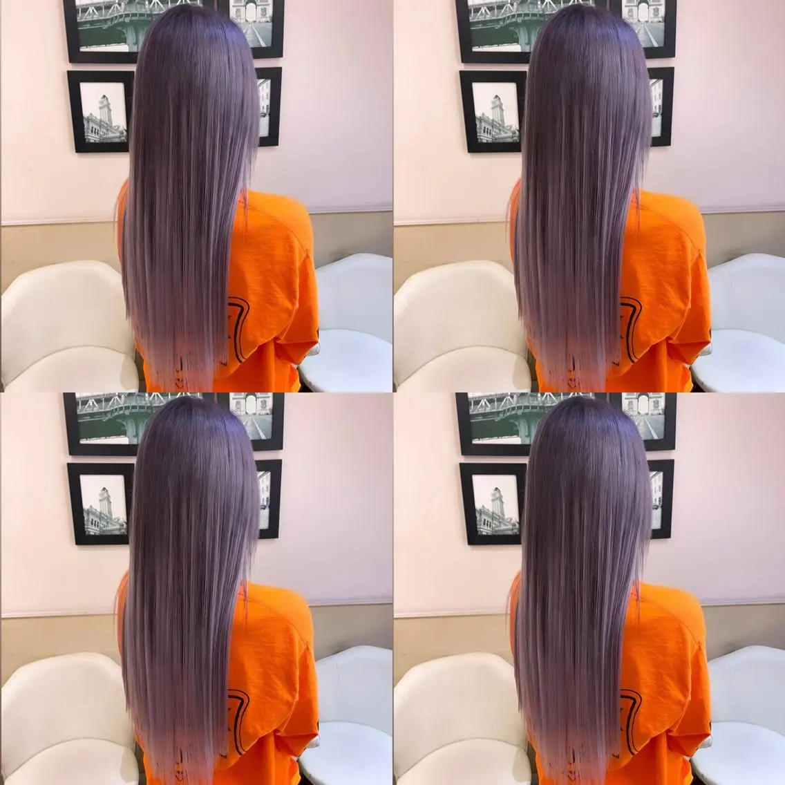 ロング カラー シールエクステ ダブルカラー ラベンダーカラー ラベンダーグレー エクステ 🌟トップデザイナー 高橋🌟のヘアスタイル