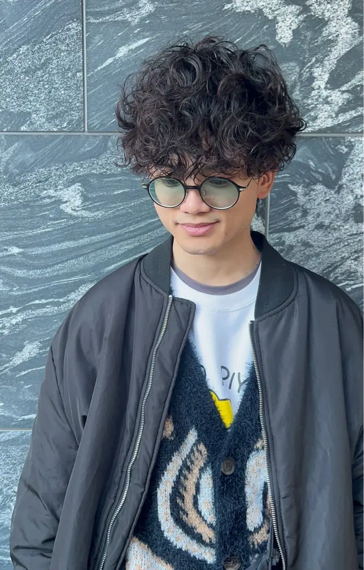 パーマ メンズ メンズパーマ カット パーマ トリートメント 樋野 亮のヘアスタイル