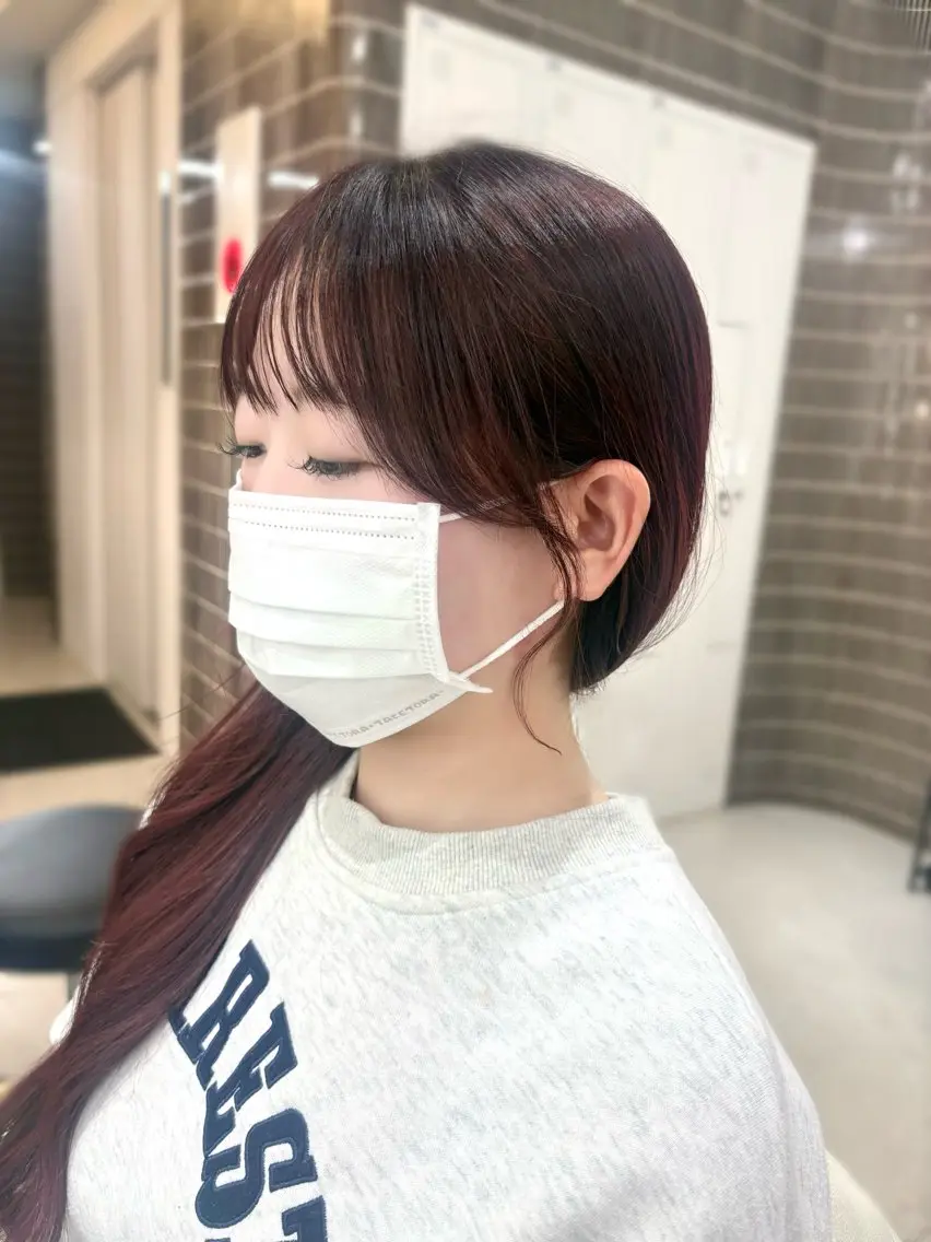 ロング カット ヘアカラー ワンカールで決まる レイヤーカット‎🤍のヘアスタイル