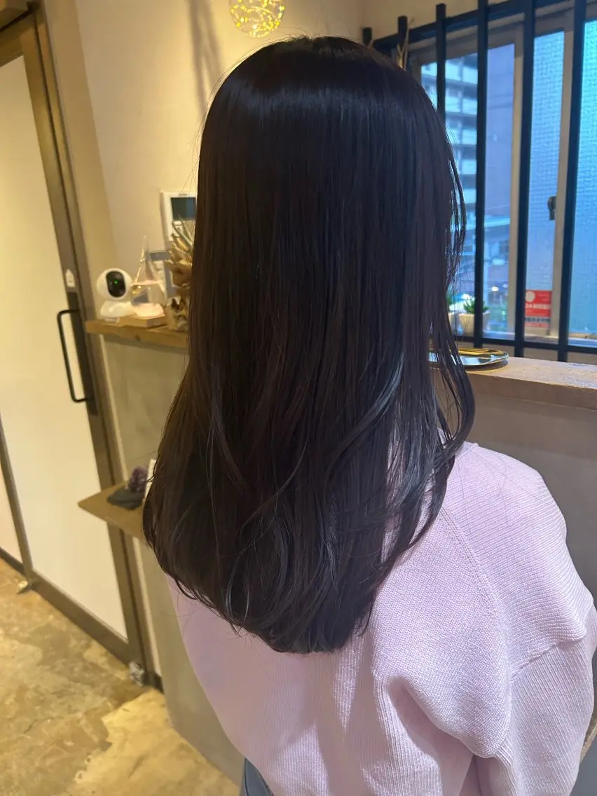 ロング カラー ブラウンカラー ラベンダーカラー レイヤーカット 北原 紗希のヘアスタイル