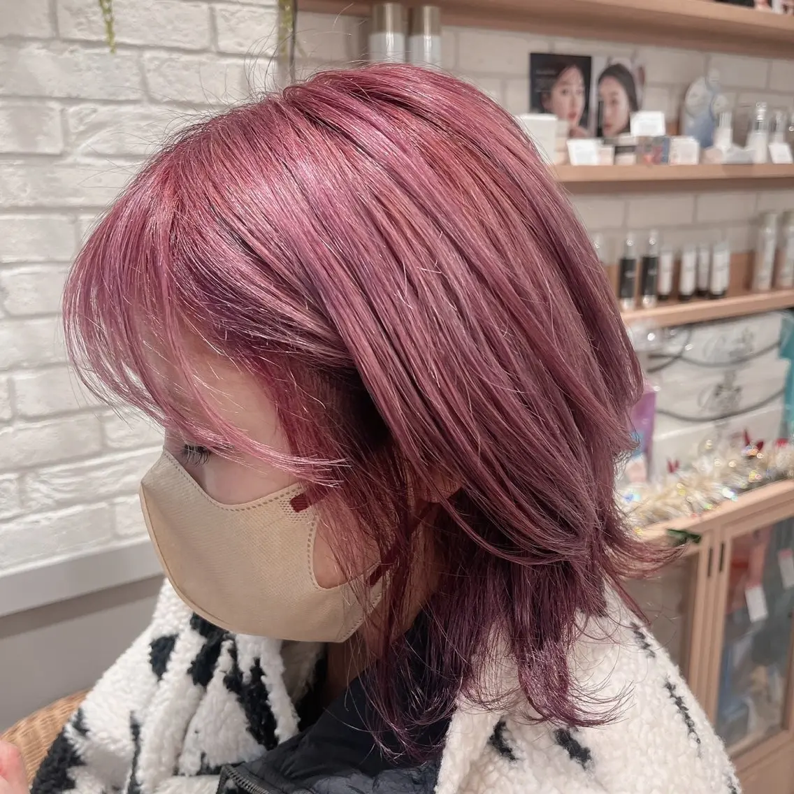 ミディアム ヘアカラー ツヤカラー3850 まいのヘアスタイル