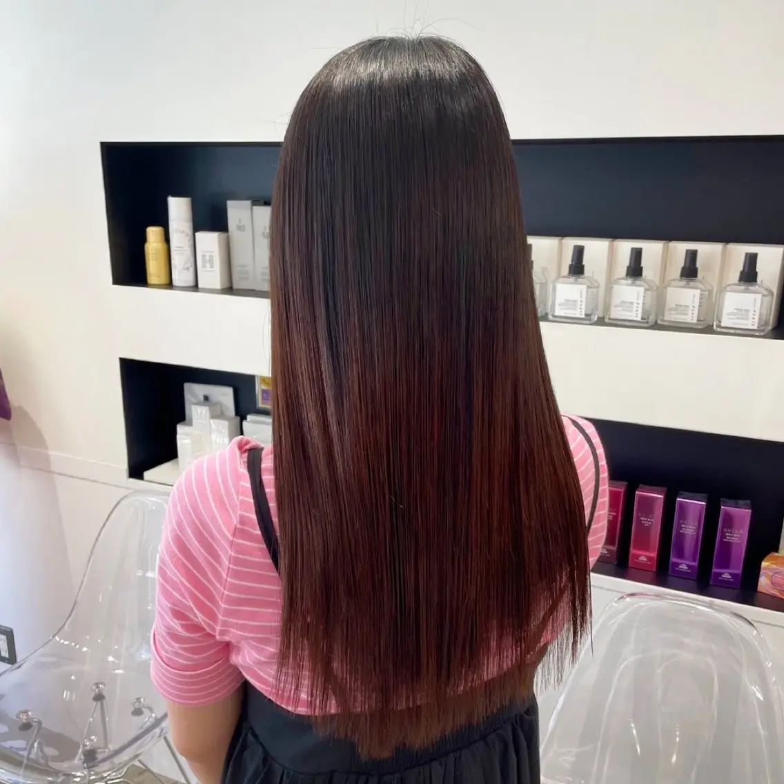セミロング カラー パーマ ヘアアレンジ メンズ キッズ ネイル マツエク・マツパ アイブロウ ブラウン mona/ ストレートスタイル✨のヘアスタイル