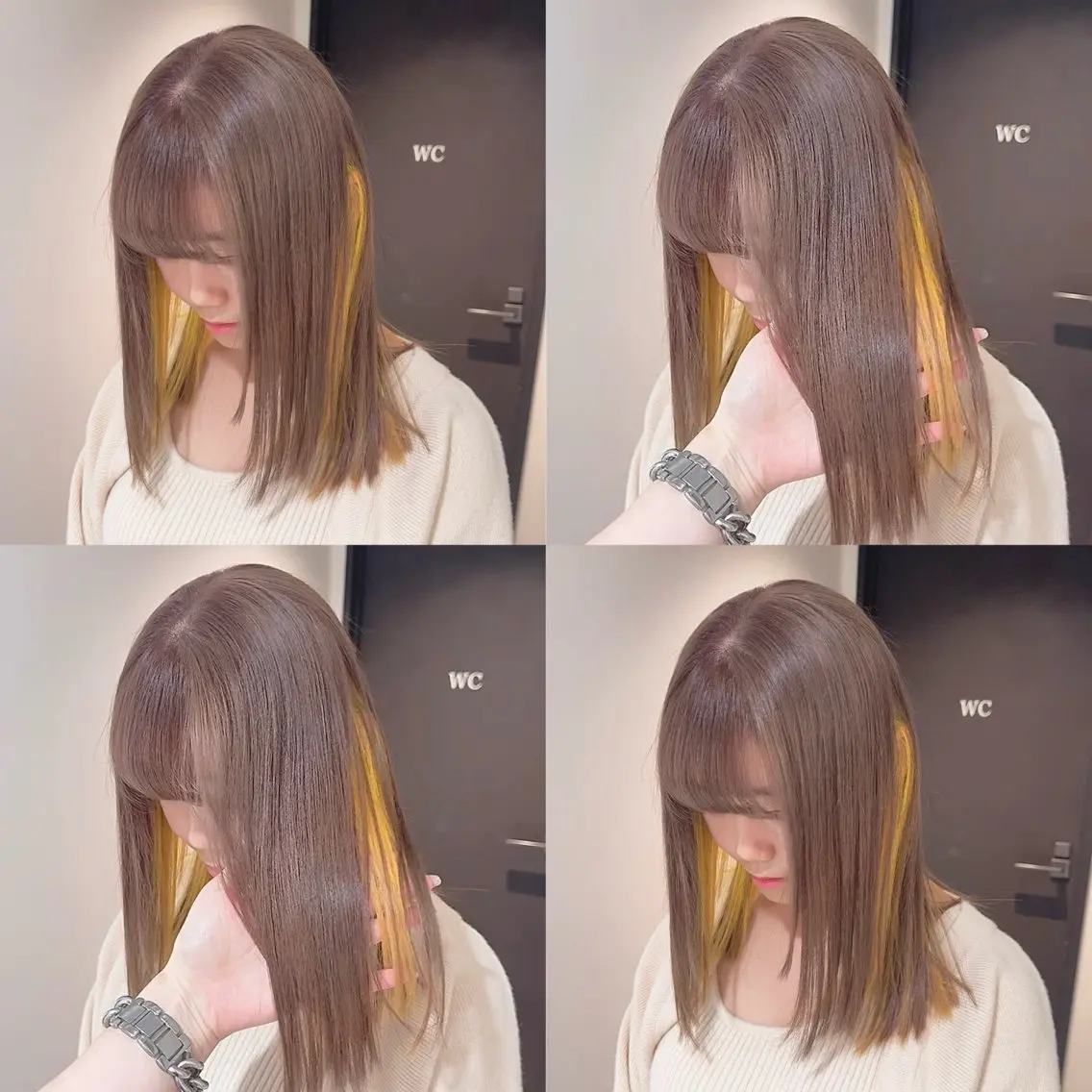 カラー ハイトーンカラー ヘアカラー トリートメント 渋谷:インナーカラー ／🍒エリカ🍒のヘアスタイル