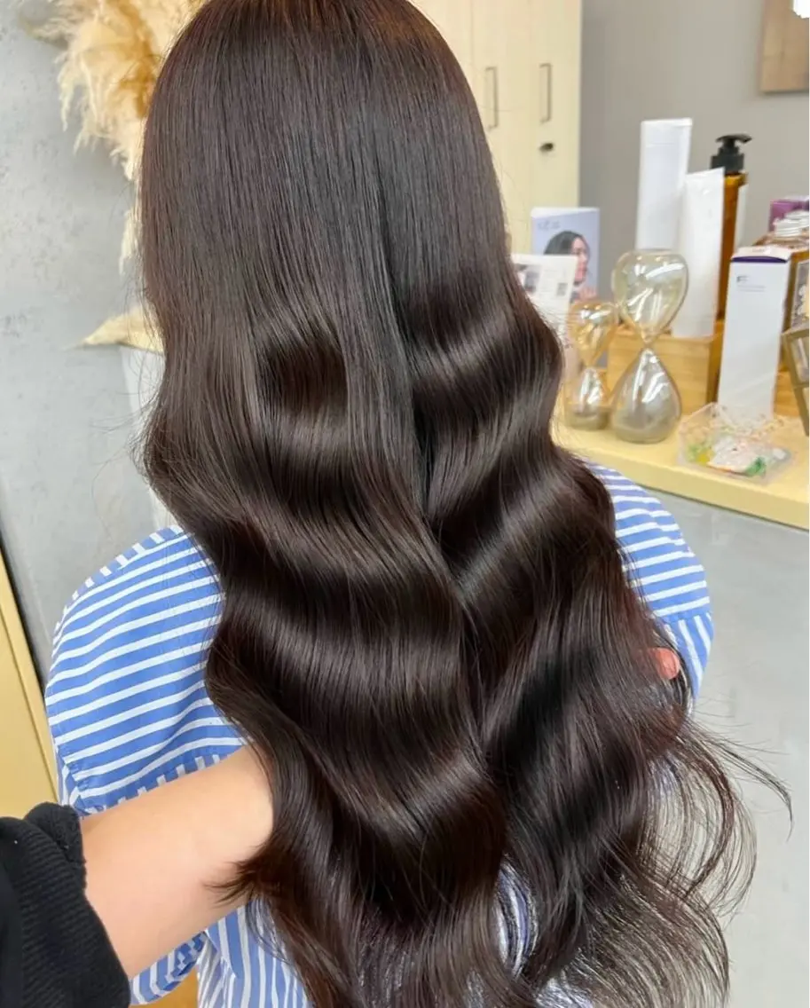 ロング カット ヘアカラー トリートメント ヘアセット プル艶職人/ にしものヘアスタイル