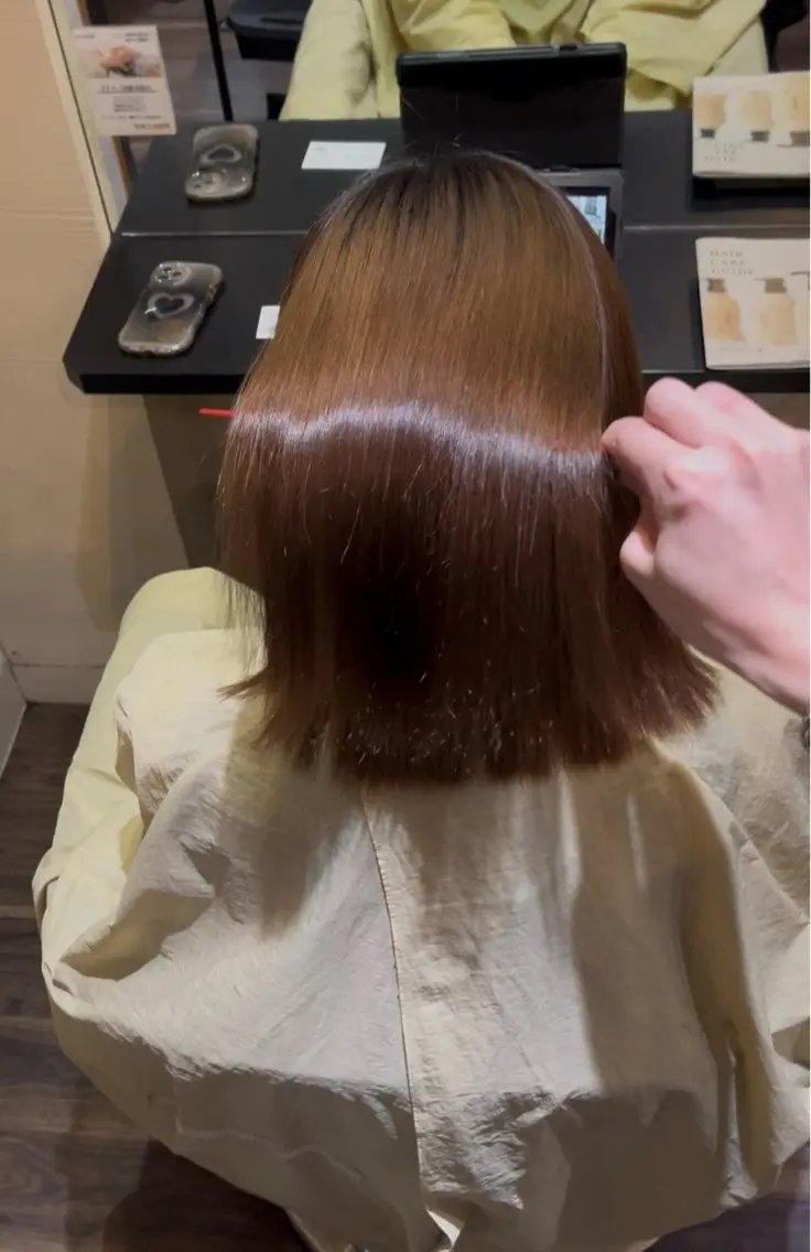 ミディアム 縮毛矯正 縮毛矯正 狩野 竜生のヘアスタイル