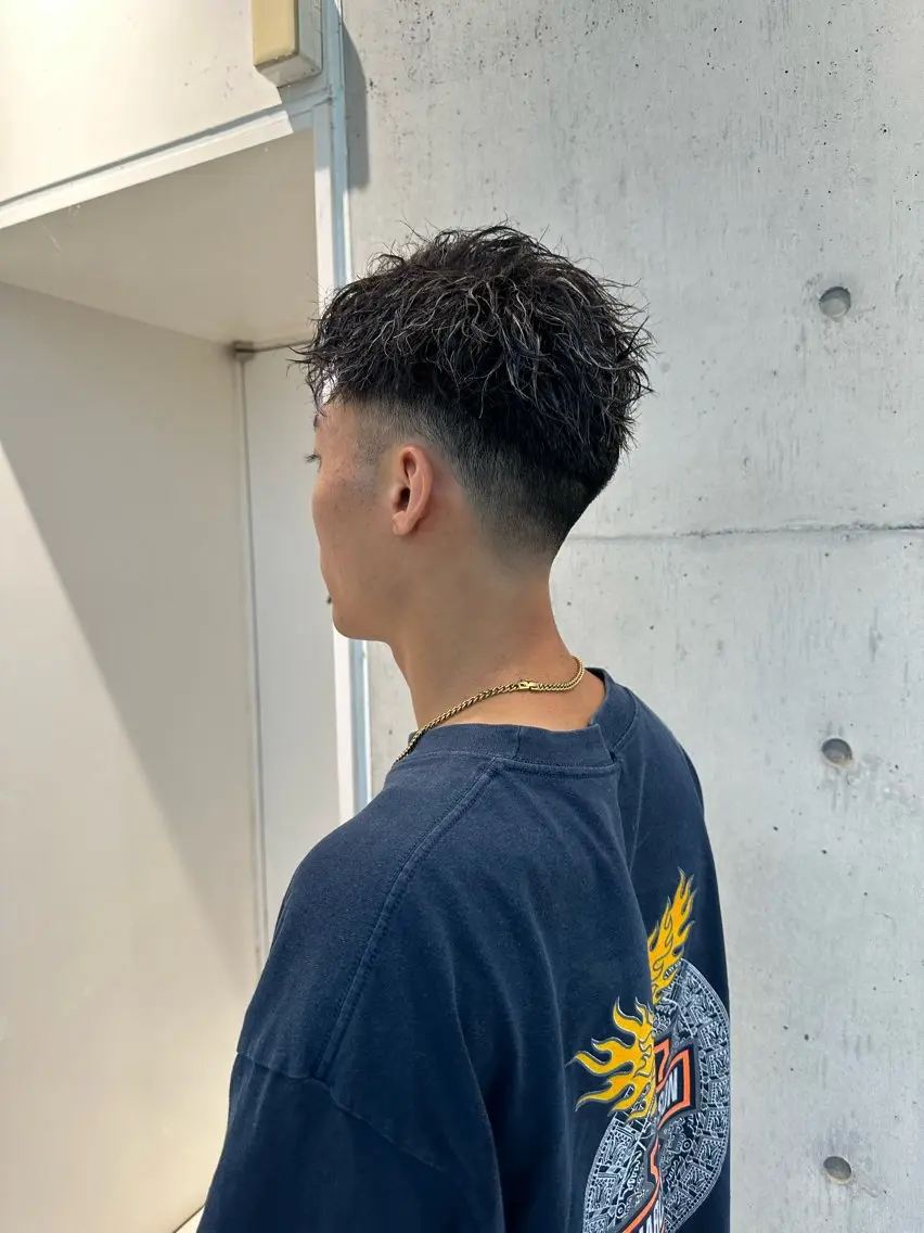 ショート カラー パーマ ハイライトカラー ハイライト カット ヘアカラー パーマ トリートメント 👑メンズパーマ👑 中谷 陸のヘアスタイル