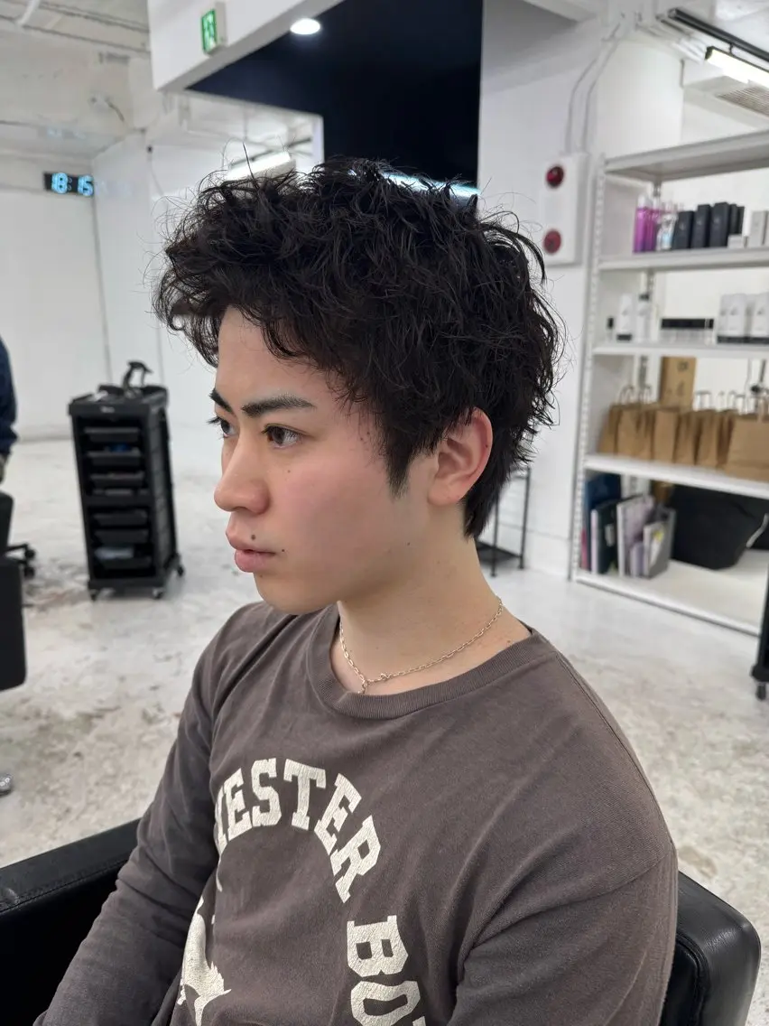 メンズ メンズパーマ スパイキーショート 柏メンズパーマ特化 蛯谷 晃裕のヘアスタイル
