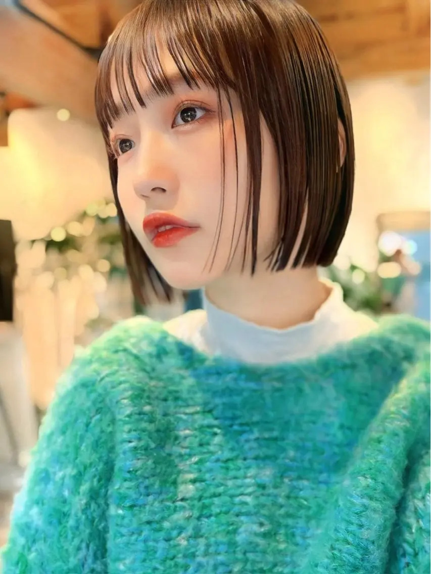 ショート カット ヘアカラー トリートメント 縮毛矯正/小顔前髪 ボブ　秋本凌汰のヘアスタイル