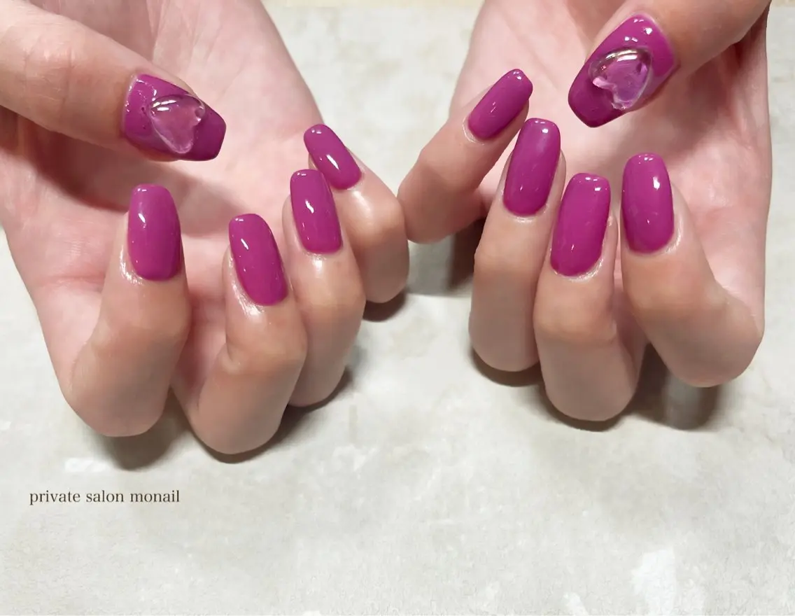 ネイル ピンク パープル ハンドネイル nail salon monailのネイルデザイン