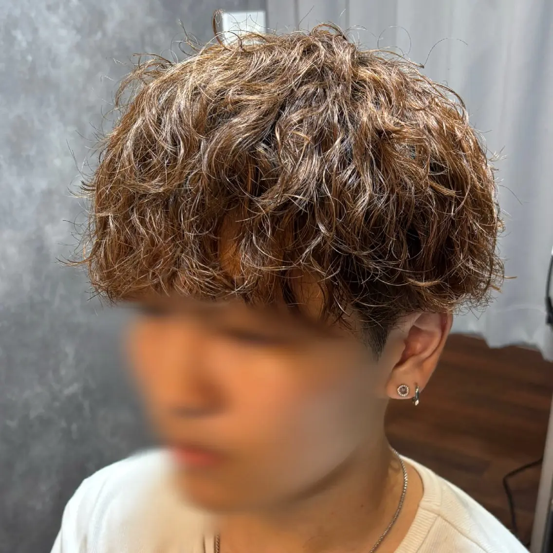 ショート パーマ メンズ カット パーマ 松尾 叶恋のヘアスタイル