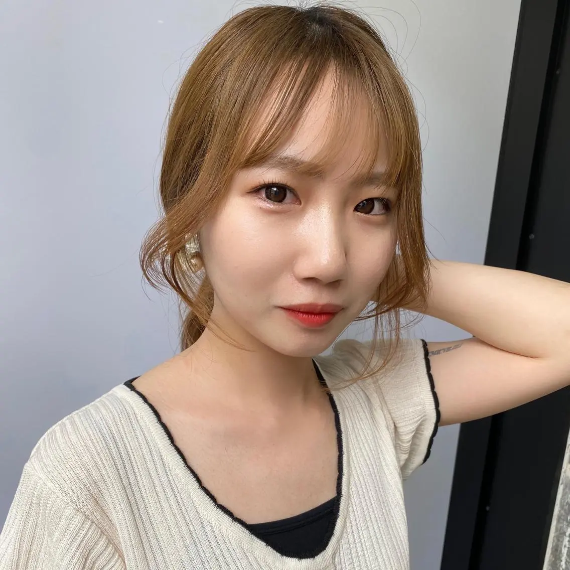 セミロング レイヤーカット 小顔カット カット Pia ツボイ ケイタのヘアスタイル