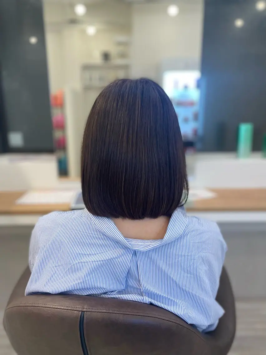 ミディアム カラー ブラウンカラー ボブ カット ヘアカラー 山下柚奈 /ボブ/レイヤーのヘアスタイル