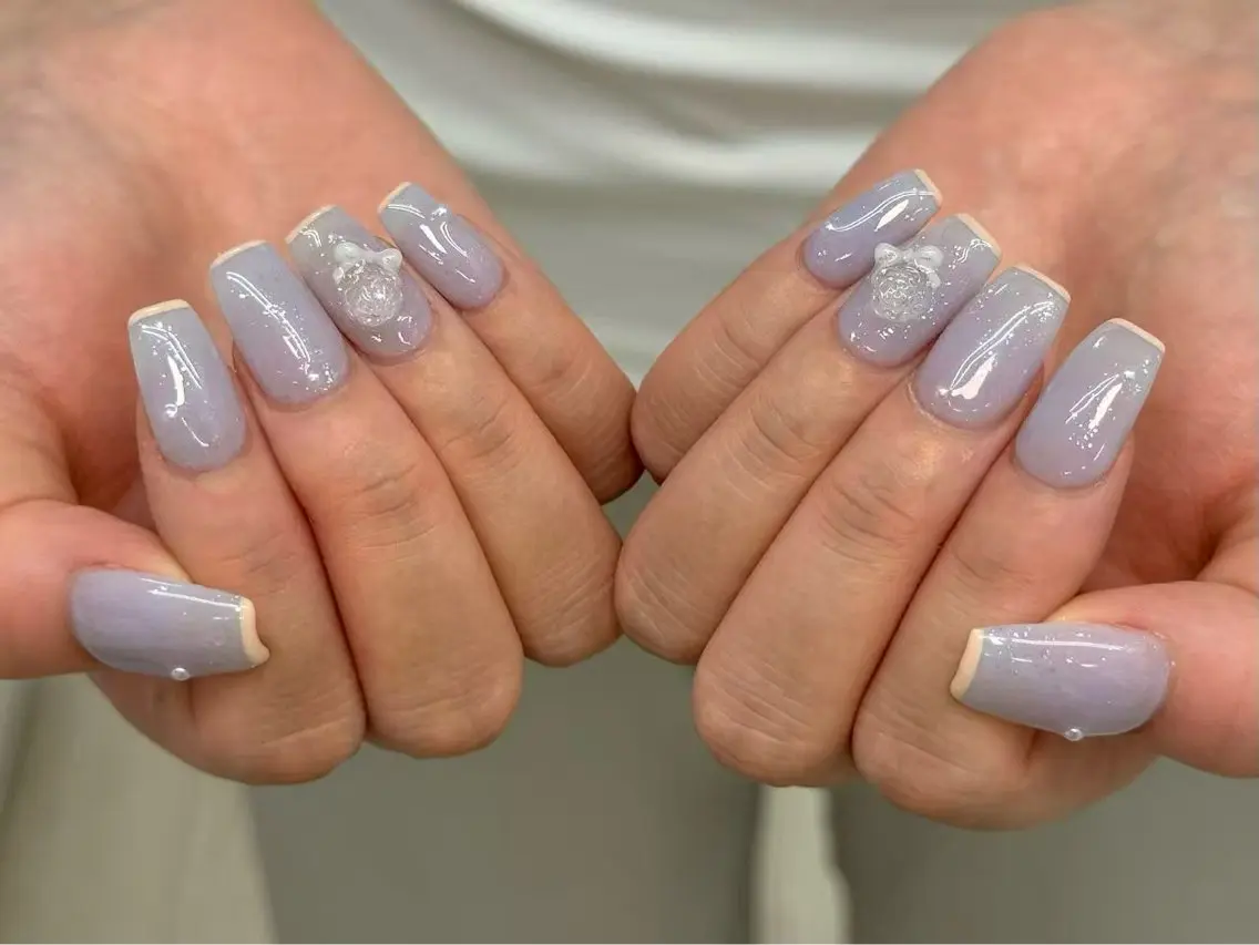 ネイル オーロラネイル フレンチネイル ジェルネイル ガラスフレンチ ニュアンスネイル ハンドネイル OCEAN nail パラジェル 取扱い店のネイルデザイン