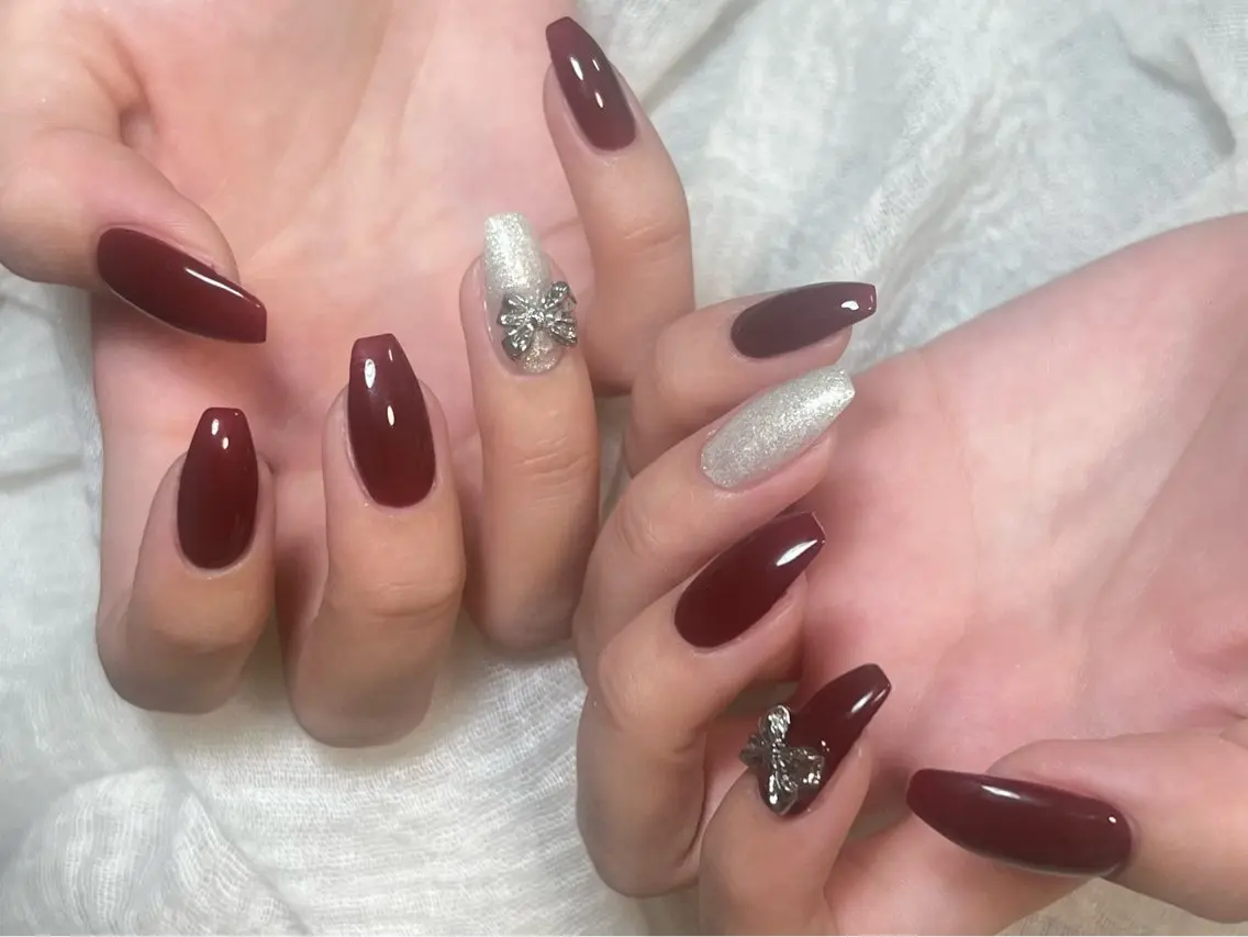 ネイル オーロラネイル 長さ出し ジェルネイル 氷ネイル・うるうるネイル 韓国ネイル ハンドネイル Lumiereva nail salonのネイルデザイン
