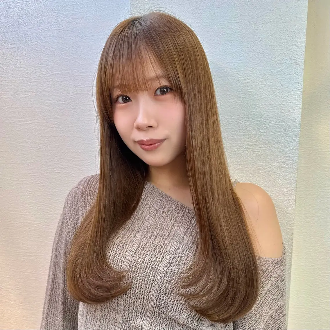 セミロング カラー ヘアアレンジ 縮毛矯正 カット ヘアカラー 縮毛矯正 髪質改善【縮毛矯正】 北千住 田邉 澪のヘアスタイル