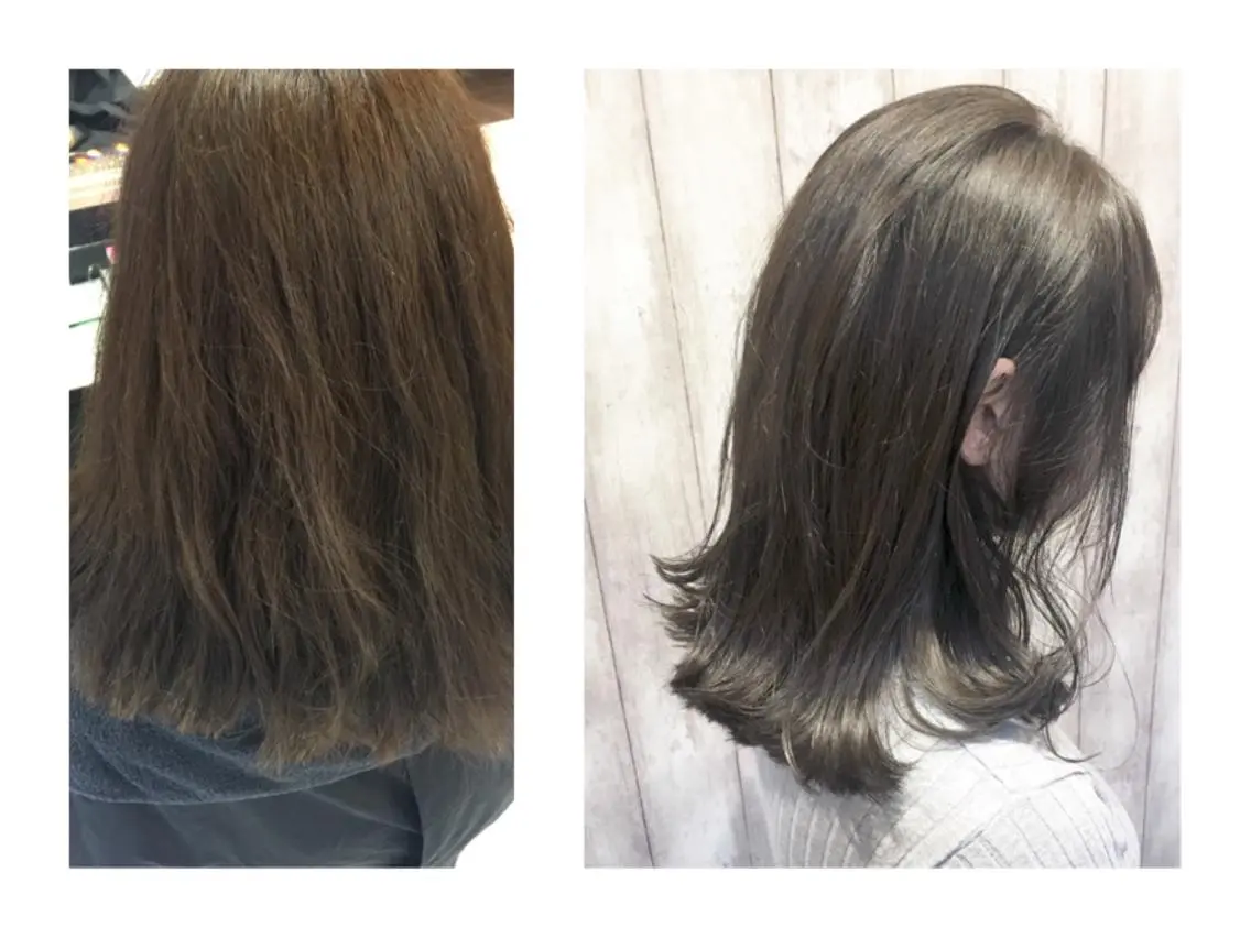 ロング カラー ヘアアレンジ グレージュ イルミナカラー boutique misakiのヘアスタイル