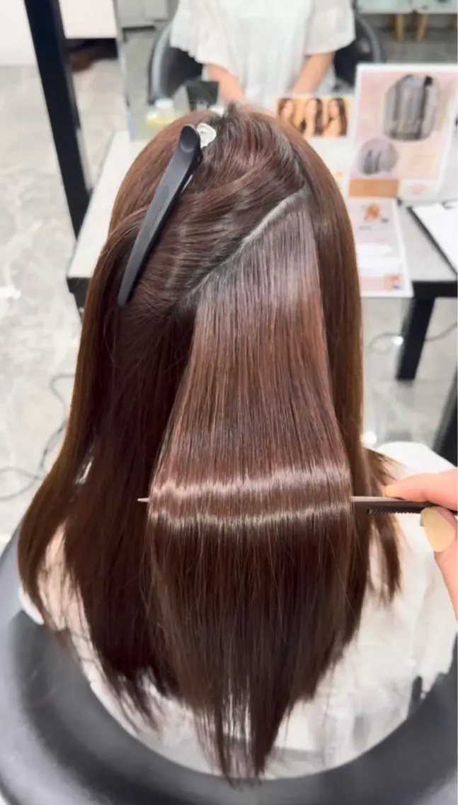 ロング カット 縮毛矯正 トリートメント りきと🦋河原町 縮毛矯正/艶カラーのヘアスタイル